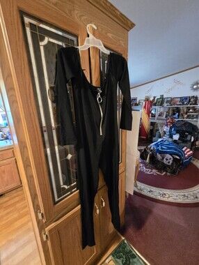 Black Long-Sleeve Zip-Front Women’s Jumpsuit